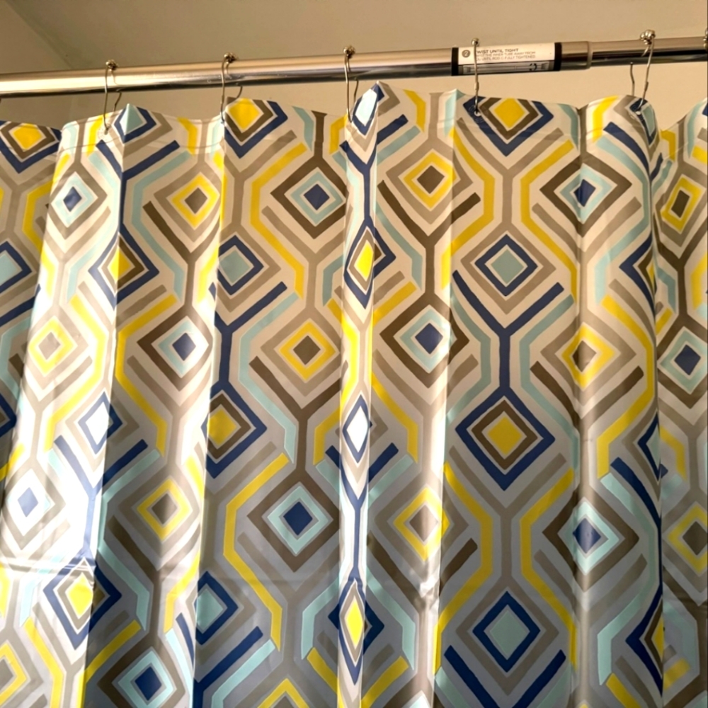 Mainstays Lightweight PEVA Shower Curtain 70 X 72" With Hooks, Multi Color